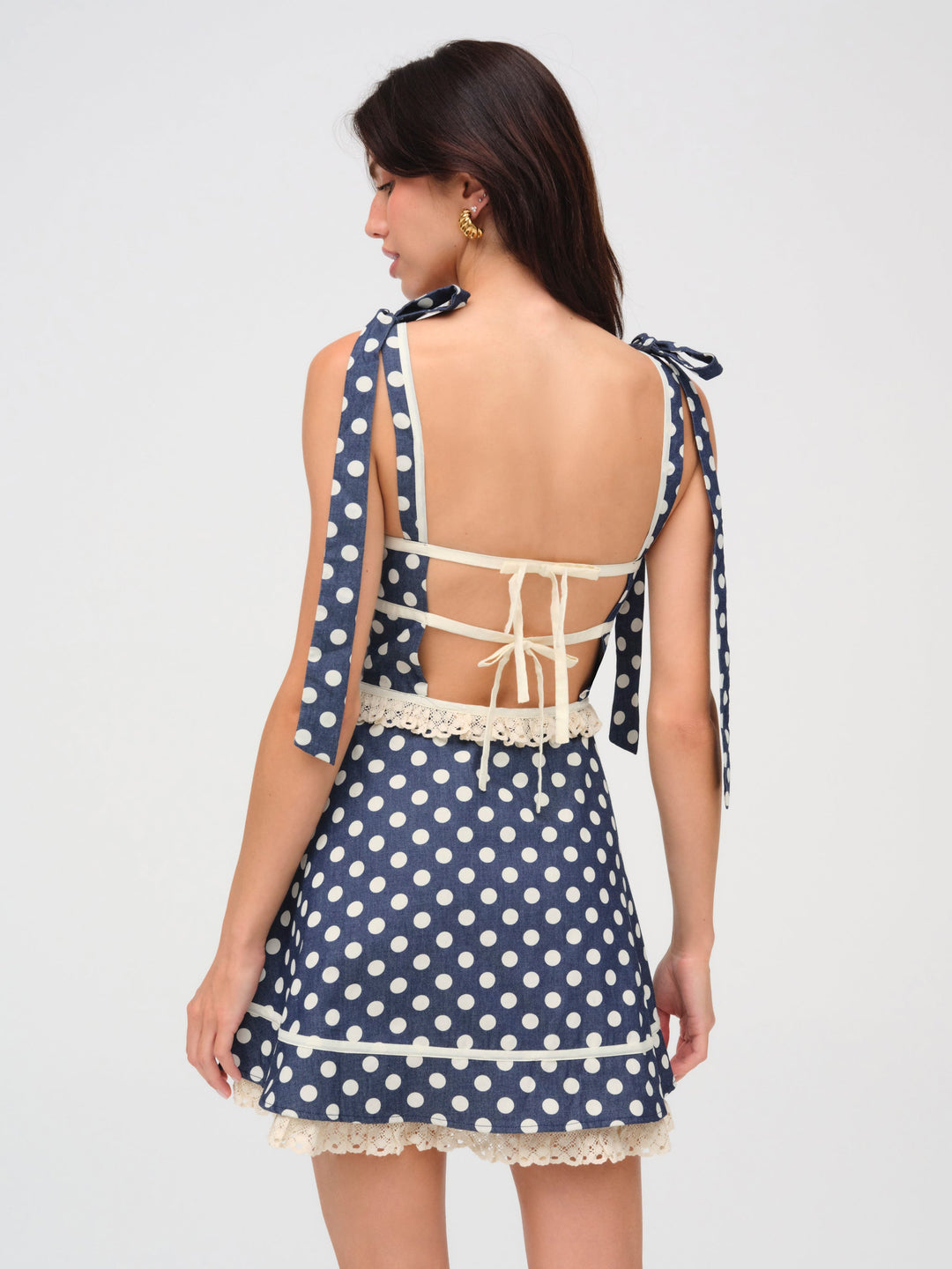 Dolly Denim Dot Mini Dress Dolly Denim Dot Mini Dress