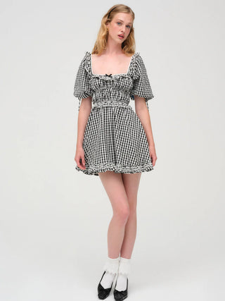 Jackson Mini Dress in Black Gingham