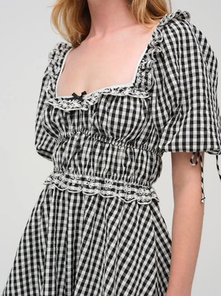 Jackson Mini Dress in Black Gingham