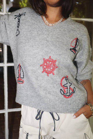 Yacht Club Emblem Knit Sweater