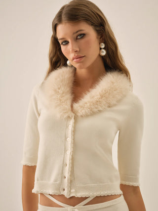 Maura Knit Cardigan in Cream