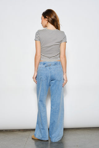 Anchor Striped Beaded Top
