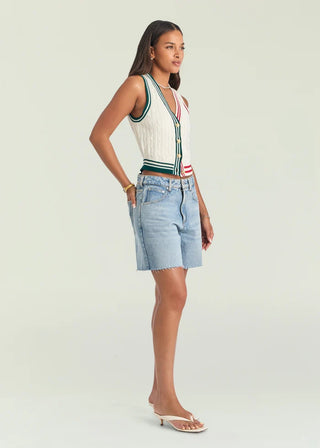 Pearson Vest in Eggshell Varsity