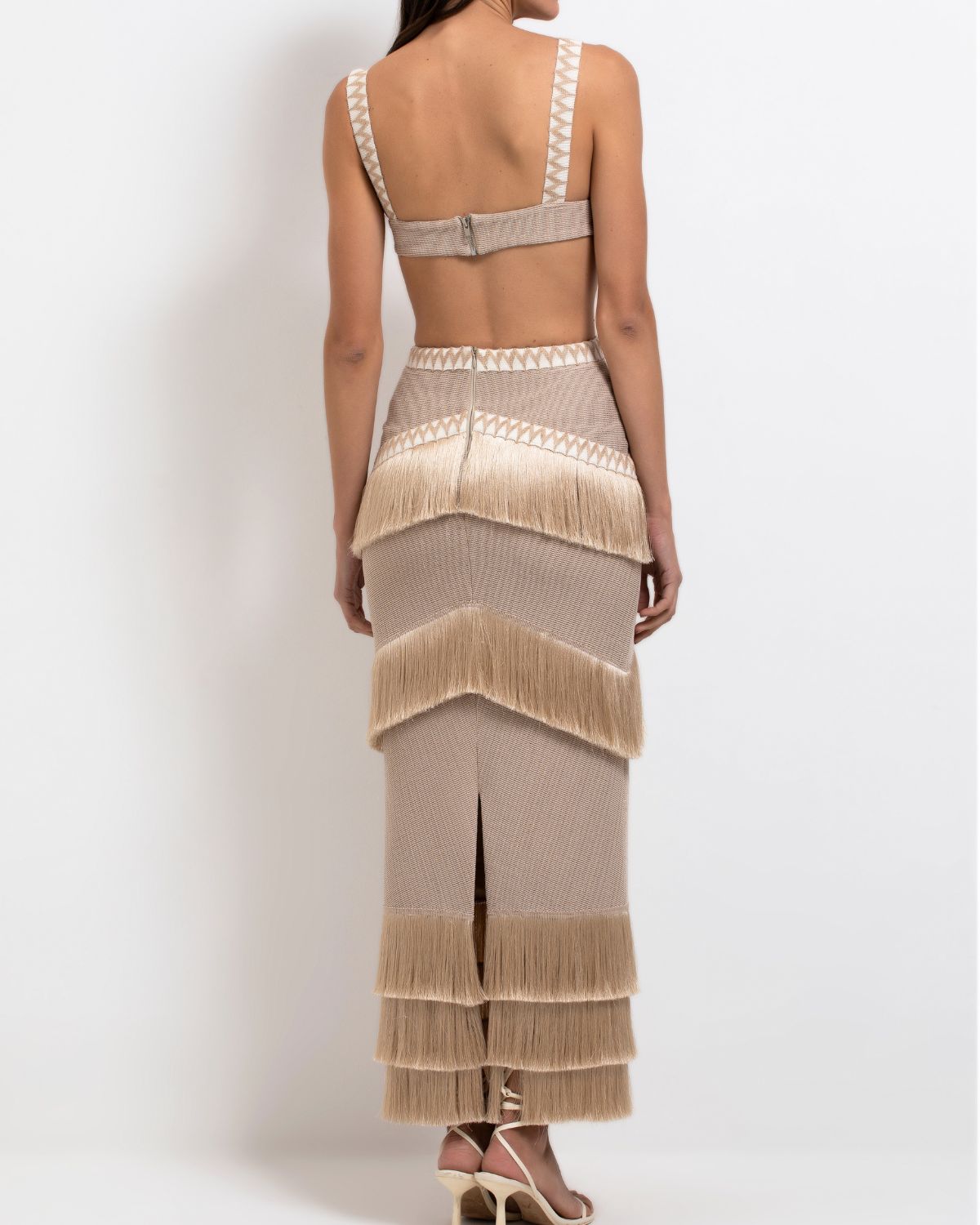 patbo metallic fringe dress Patbo Metallic Fringe Bustier Mini Dress - Silver