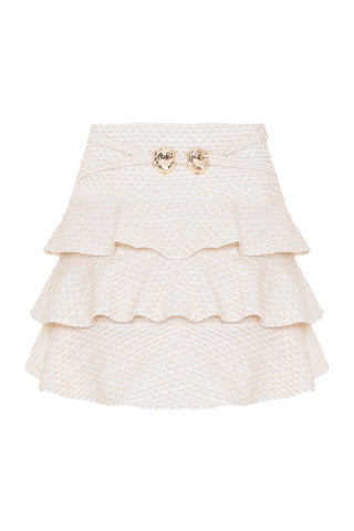Gavea Mesh Mini Skirt in Off White