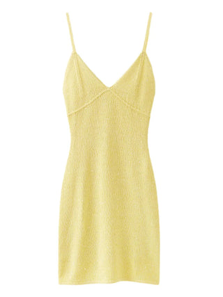 Delilah Dress in Butter Yellow Sequin