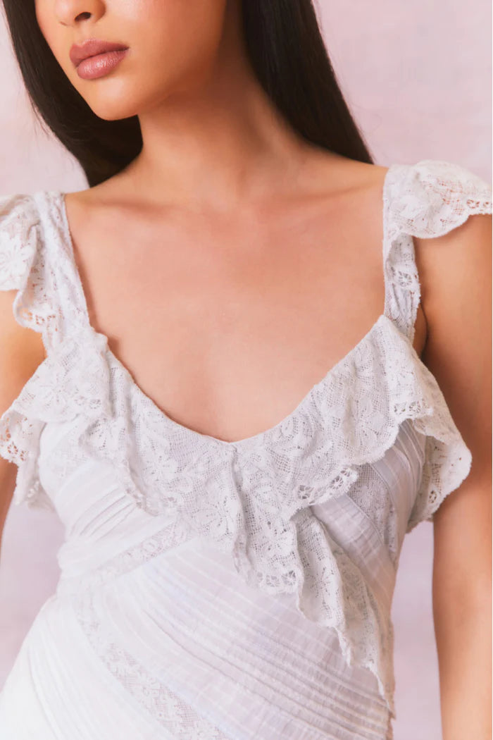 bensley fitted lace mini dress LoveShackFancy | Dresses | Loveshackfancy Bensley Fitted Lace Mini Dress