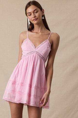 Pink Sugar Lace Mini Dress