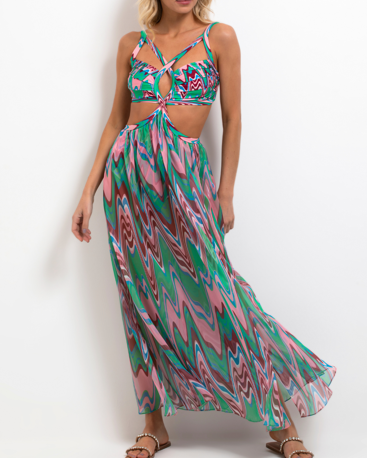 Patbo Wave Cut Out Maxi Dress – Cattivo