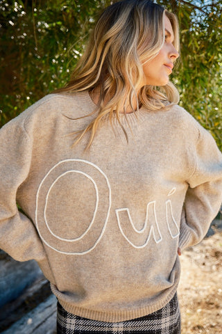 She Said Oui Embroidered Sweater