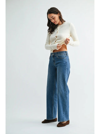 Mid Rise Straight Leg Jean