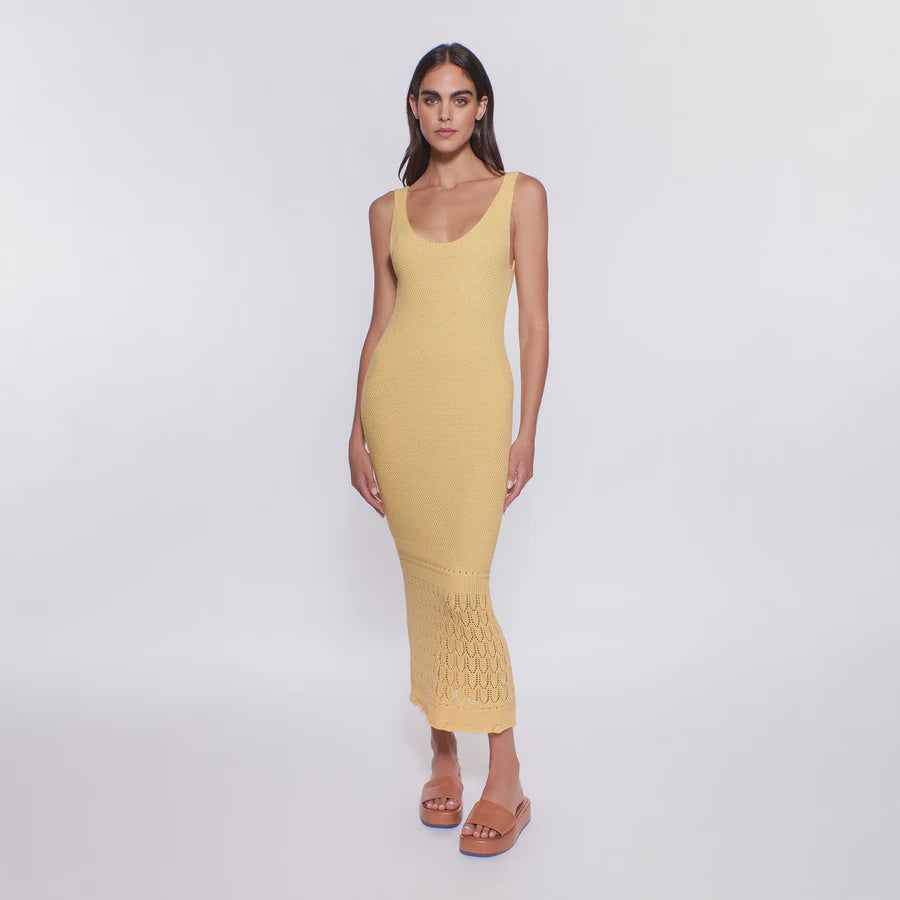 Liv Knit Midi Dress in Honeycomb, L Liv Knit Midi Dress in Honeycomb, L