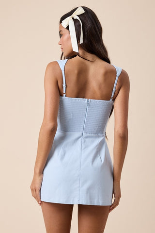 Waldorf Mini Dress in Baby Blue