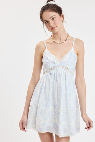 rococo sand susan mini dress ROCOCO SAND Mini Dress in White Floral
