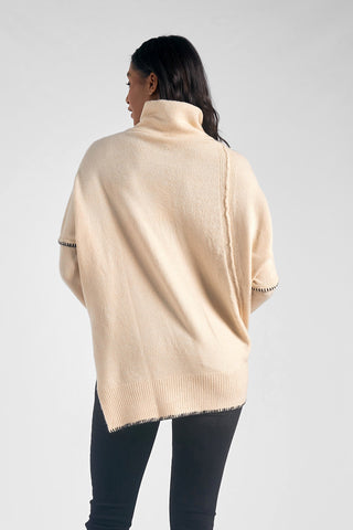 Mock Neck Asymmetric Sweater