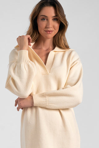 Mimi Sweater Dress in White