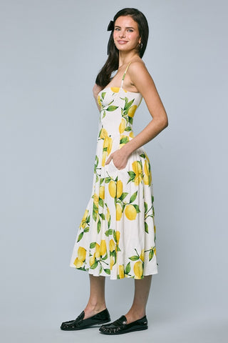 Lemon Blossom Midi Dress