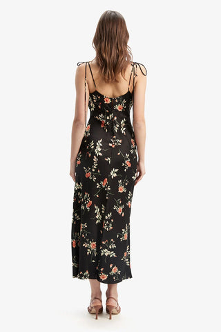 Bardot Andy Slip Midi Dress in Black Floral