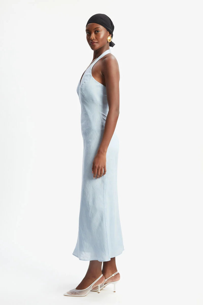 Paola Halter Linen Midi Dress Cattivo Paola Halter Linen Midi Dress Cattivo