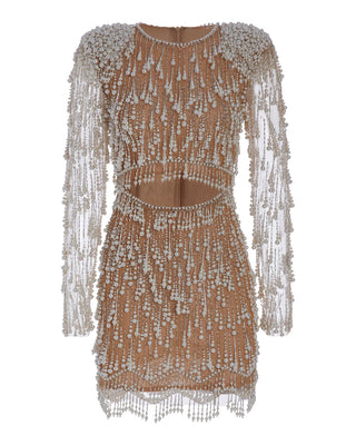 PatBo Fully Beaded Cut-Out Cocktail Dress