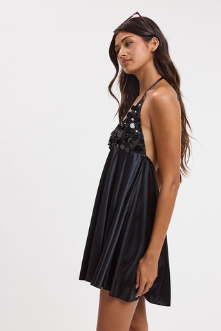 Bordeaux Belle Halter Mini Dress