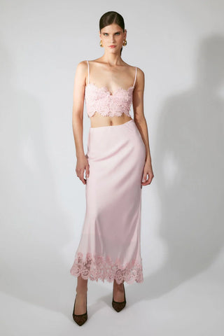 Elisan Lace Skirt in Petal Pink