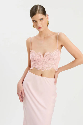 Elisan Lace Skirt in Petal Pink
