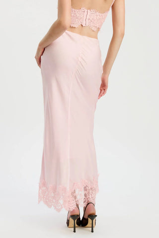 Elisan Lace Skirt in Petal Pink