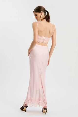 Elisan Lace Skirt in Petal Pink