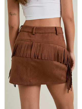 Fringe Suede Skirt