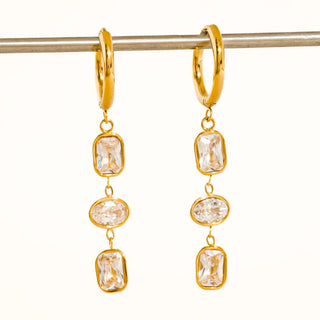 Sari Non-Tarnish Triple Drop Earrings