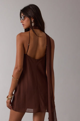 The Solene Scarf Neck Mini Dress