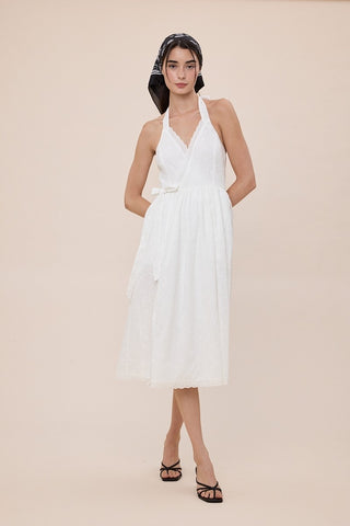Taylor Eyelet Wrap Midi Dress