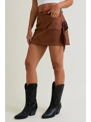 Fringe Suede Skirt