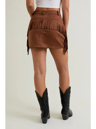 Fringe Suede Skirt