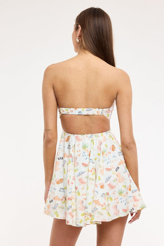 Positano Postcard Strapless Dress