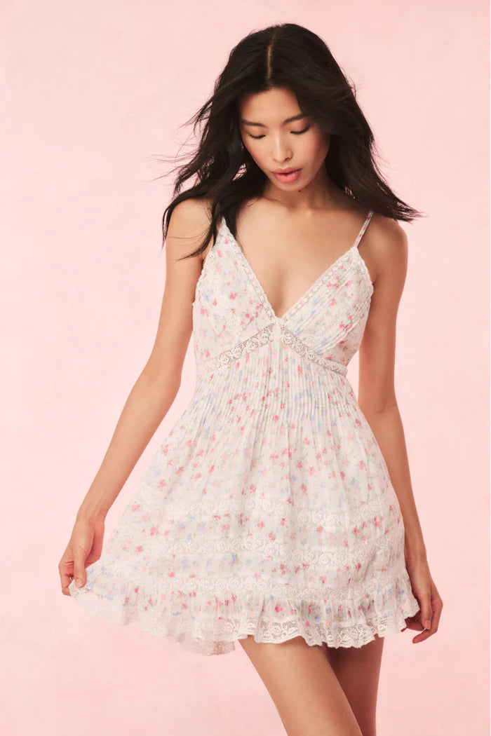 alonna cotton floral mini dress Alonna Blooming Floral Mini Dress Rustic Orchid / S