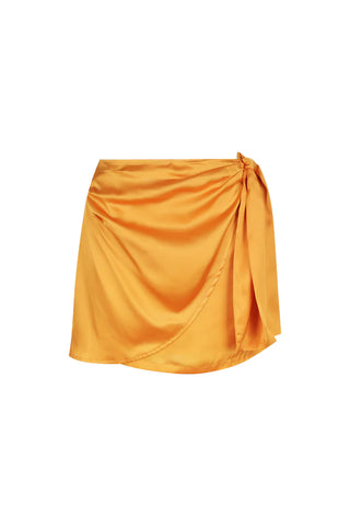 Hansen + Gretel Aluna Wrap Mini Skirt in Mango
