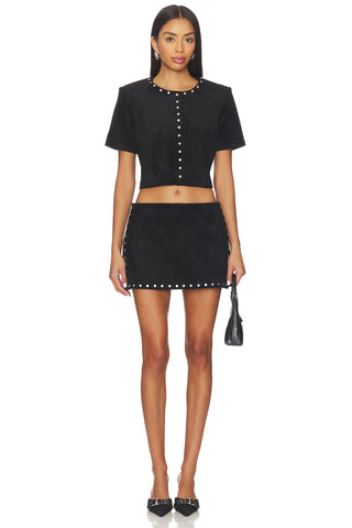 Nirvana Suede Skort in Black