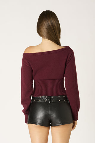 Actually Romantic Off Shoulder Sweater