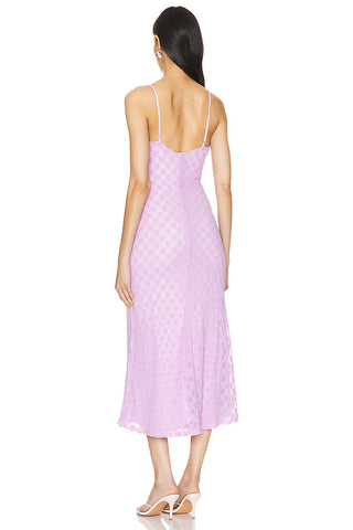 Adoni Mesh Midi Dress in Lilac