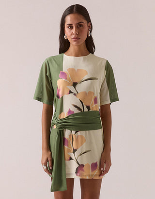 Akanni Mini Dress in Olivine