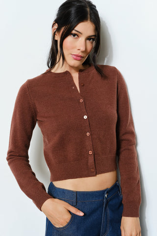 Annabelle Knit Cardigan in Brown
