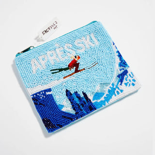 Apres Ski Mountain Beaded Pouch