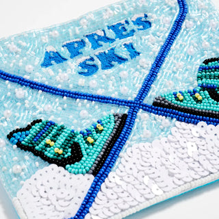 Apres Winter Skis Beaded Pouch