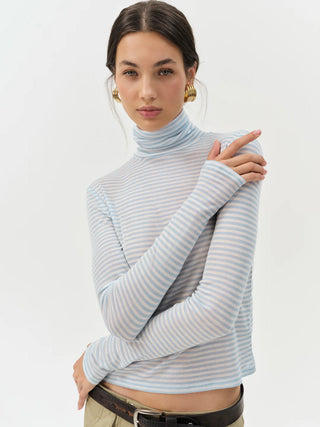 Athena Striped Turtleneck Top