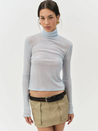 Athena Striped Turtleneck Top