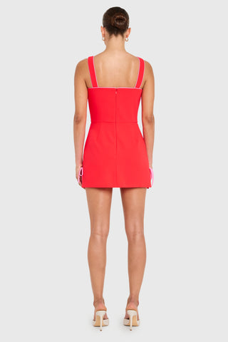 Avellina Skort Romper in Crimson