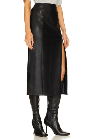 Bardot Dante Vegan Leather Midi Skirt