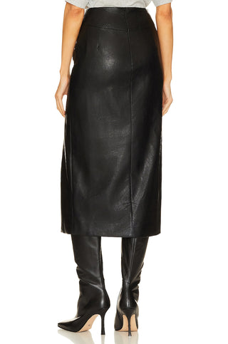 Bardot Dante Vegan Leather Midi Skirt